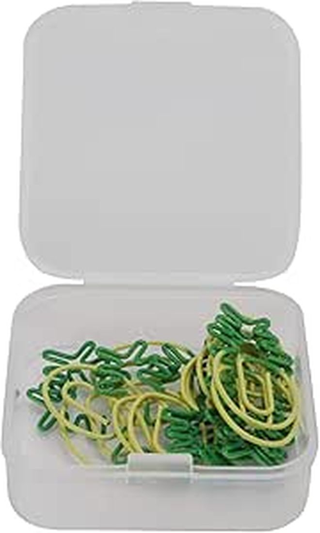 Pineapple Shaped Metal Paper Clips Set of 15 Yellow Green for Office Files Bookmarks - Image 1
