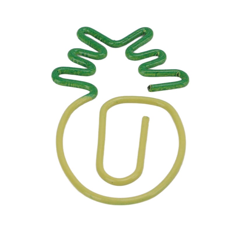 Pineapple Shaped Metal Paper Clips Set of 15 Yellow Green for Office Files Bookmarks - Image 5