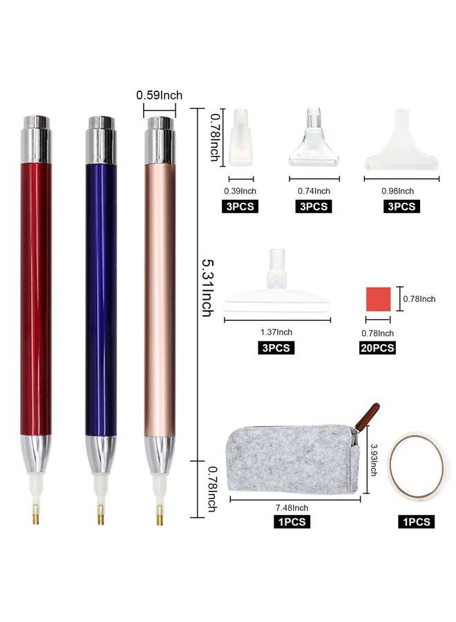Abodhu Diamond Painting Pen Kits with LED, 5D Light Up Drill Pens for Arts, Nails DIY Crafts Decoration, 12pcs Tips - Image 2