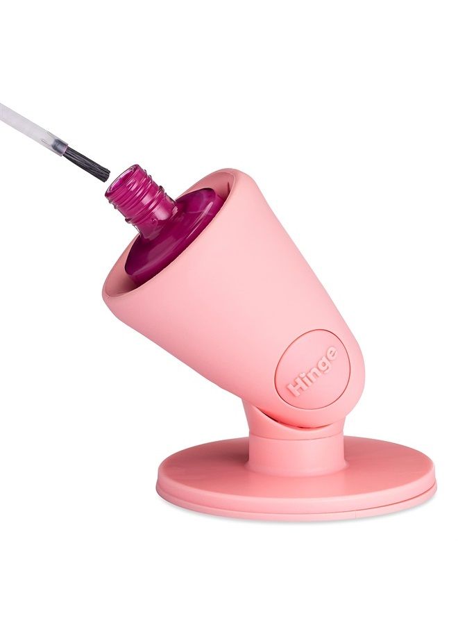 Tweexy Hinge Untippable Nail Polish Bottle Holder | Anti-Spill Nail Polish Holder Stand, Tilted, Smartgrip Airlock Suction | Fingernail Painting, Nail Art Tools | Nail Polish Accessories (Blush) - Image 1
