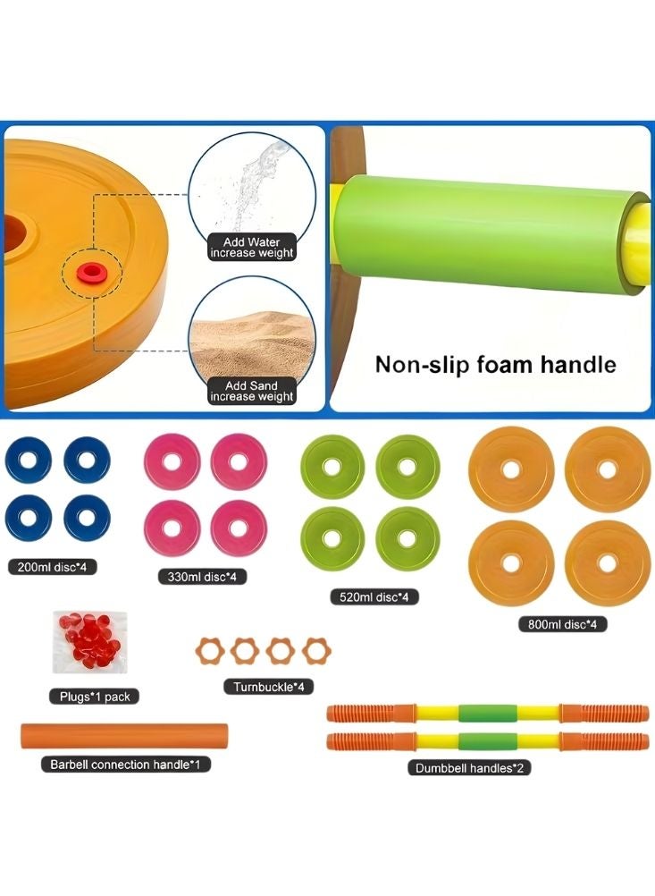 Premium Colorful Kids Plastic Toy Barbell Dumbbell Set – Lightweight Multicolor Pretend Fitness Weight for Children Role Play & Active Fun - Image 2