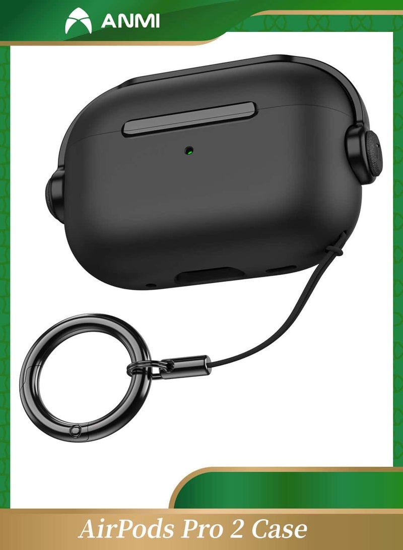 Anmi Compatible with AirPods Pro 2 Case Creative Musician Headset Secure Lock Design Protective TPU Cover Case with Keychain - Image 1