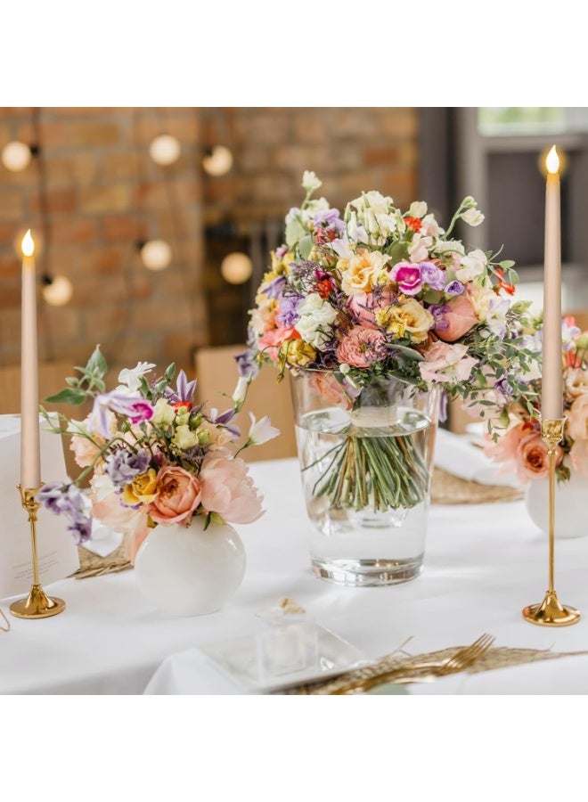 Sakina Pack of 6 Flameless Taper LED Candles, Battery Operated Candle Lights with Realistic 3D Wick, Warm Yellow Flickering Flame, Ideal for Table Centerpieces, Weddings, Birthdays, Parties, Festivals - Image 4