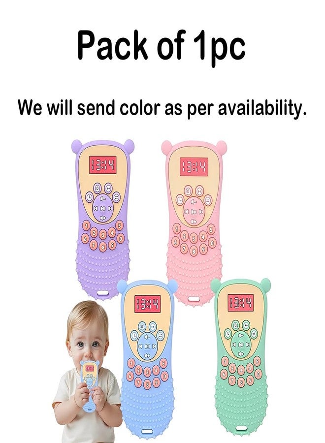FIMALIA Baby TV Remote Control Teether Toys - Soft Food-Grade Silicone Teething Toys for Infants & Toddlers 3-12 Months, BPA-Free Sensory Chew Toy for Sore Gum Relief, Easy to Grasp (1pc Multicolor) - Image 2