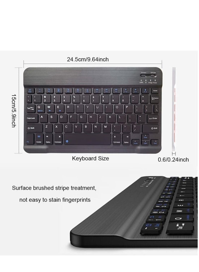 ELTRAZONE Rechargeable Bluetooth Keyboard and Mouse Combo Ultra-Slim Portable Compact Wireless Mouse Keyboard Set for Android Windows Tablet Cell Phone iPhone iPad Pro Air Mini, iPad OS/iOS 13 and above (Black)  - Image 5