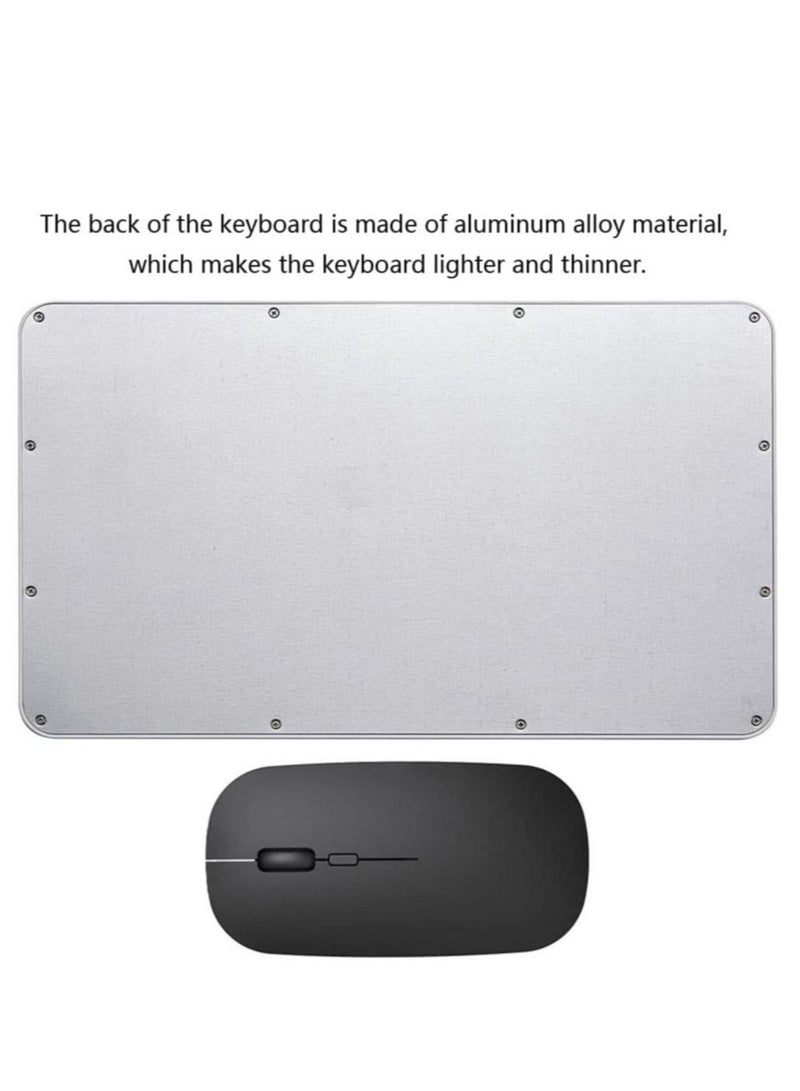 ELTRAZONE Rechargeable Bluetooth Keyboard and Mouse Combo Ultra-Slim Portable Compact Wireless Mouse Keyboard Set for Android Windows Tablet Cell Phone iPhone iPad Pro Air Mini, iPad OS/iOS 13 and above (Black)  - Image 3