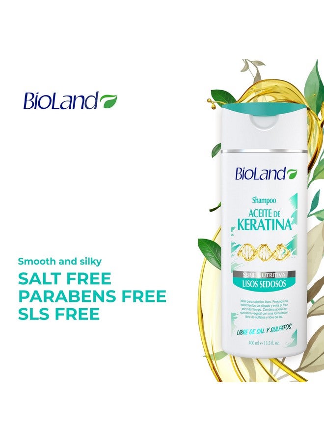 Bioland Keratin Oil Shampoo - Ultra Concentrated Shampoo For Treated & Straight Hair - 13.53 Fl Oz (400Ml)  - Image 2