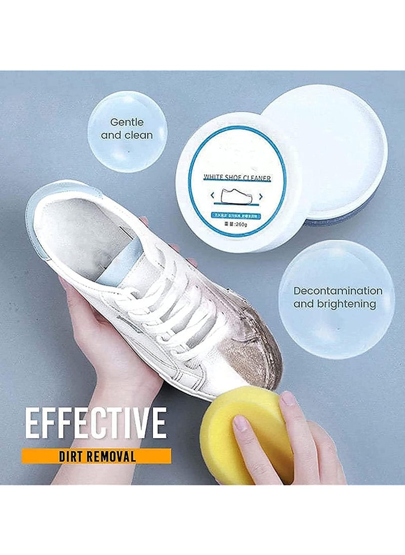 Manvik - Shoes Whitening Cleansing Cream With Sponge | De-Yellowing and Whitening Cream for Shoe | Reusable sponge - MNVK - Image 1