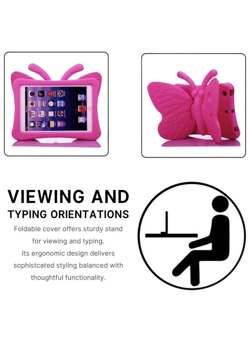 MUNTAQI iPad 10.2 Case for Kids, iPad 8th 2020 Case, 3D Cute Cartoon Butterfly Cover Non-Toxic EVA Foam Wings Kickstand Kid-Proof Shockproof Bumper Girl Boy Gift for Apple iPad 7 8 Gen 10.2' - Image 4