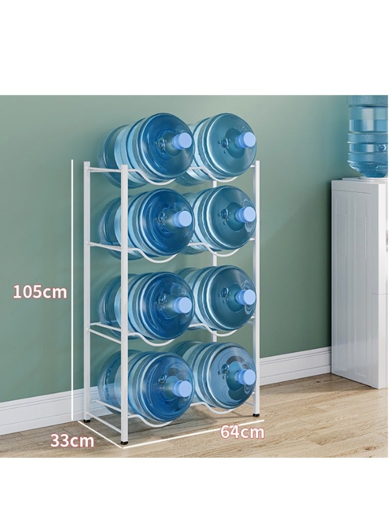 4-Tier Heavy Duty Carbon Steel Water Cooler Jug Rack Free-Standing Detachable Water Bottle Storage Organizer with 8 Slots for Gallon Silver - Image 3