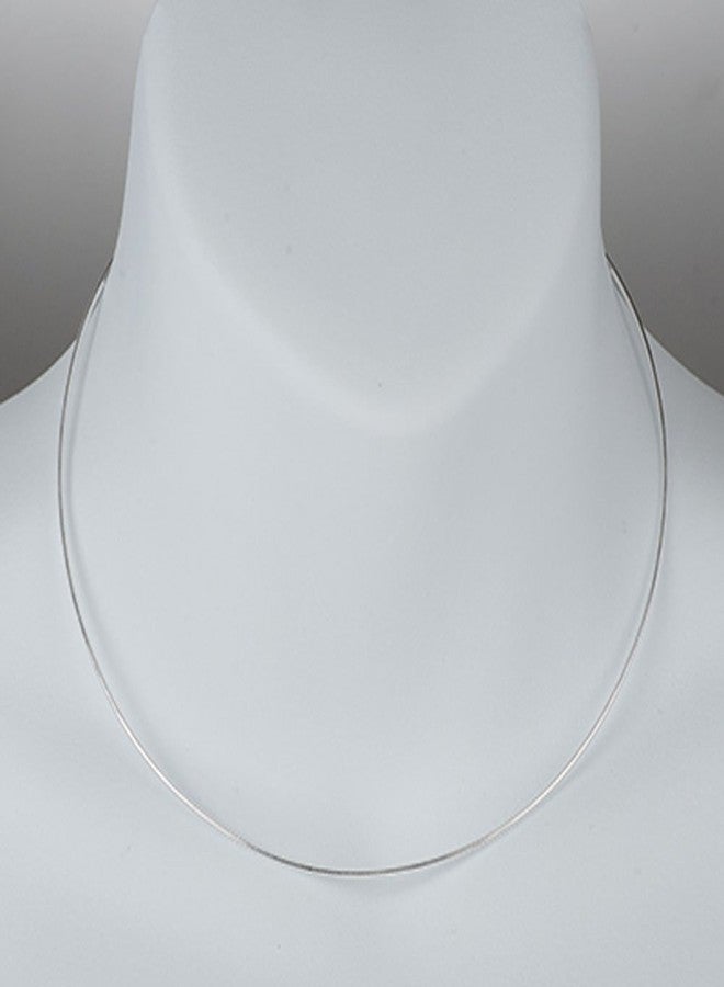 ساك سلفر سلسلة أوميغا دائرية من الفضة الإسترلينية عيار 925، مصنوعة من سلك إيطالي صلب، سمكها 1.3 مم، طولها 15 بوصة. - Image 2