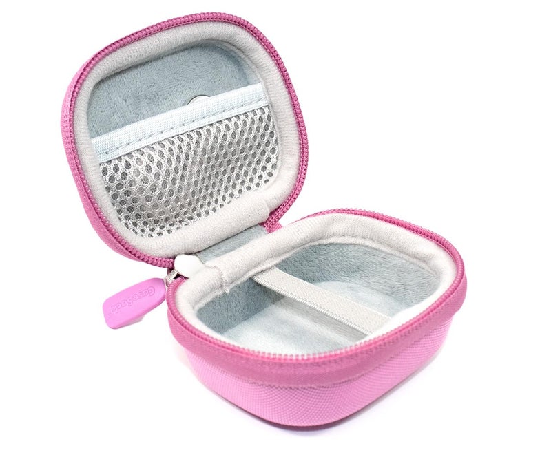 CaseSack Case for TAGRY X08 Bluetooth Headphones True Wireless Earbuds 60H, mesh Pocket for Charge Cable (Pink) - Image 4