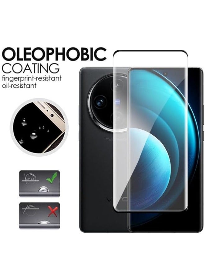 【2+2 حزمة】 زجاج مقوى متوافق مع حامي شاشة Vivo X100 Pro 5G + حامي عدسة الكاميرا، 【مانع للخدوش】 【خالي من الفقاعات】 صلابة 9H زجاج مقوى شفاف عالي الجودة. - Image 3
