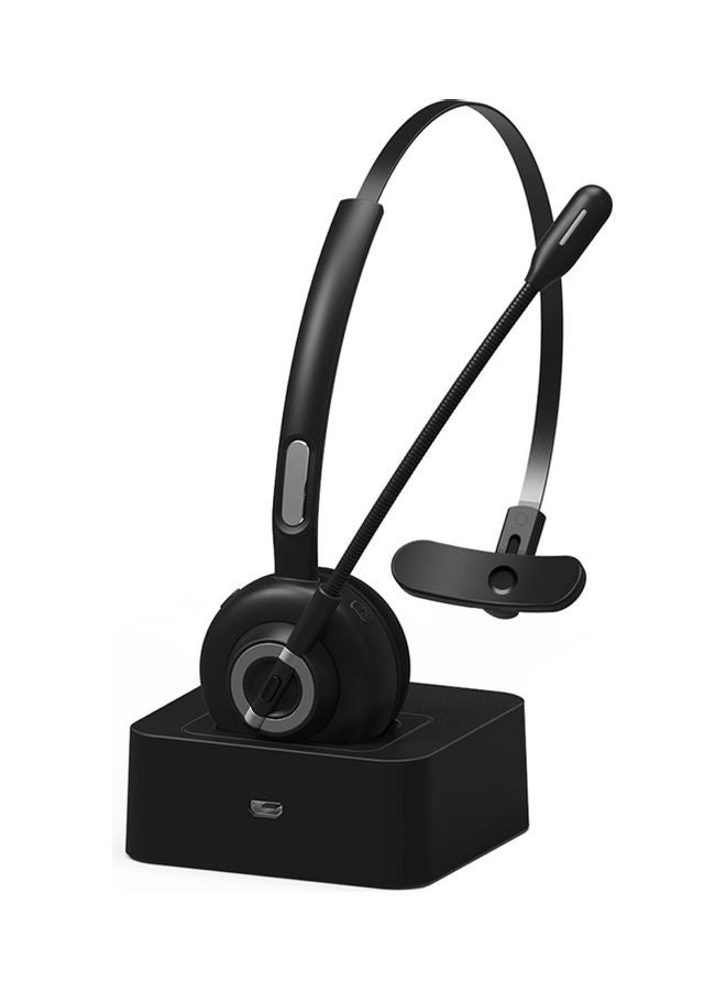 Bluetooth On-Ear Headset With Charging Dock Black - Image 1