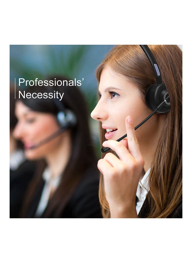 Bluetooth On-Ear Headset With Charging Dock Black - Image 3