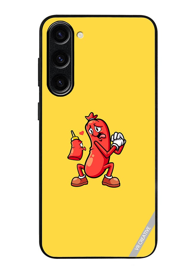 VR CREATIVE Protective Case Cover For Samsung Galaxy S23 Ketchup Love Sausagel Design Multicolour - Image 1