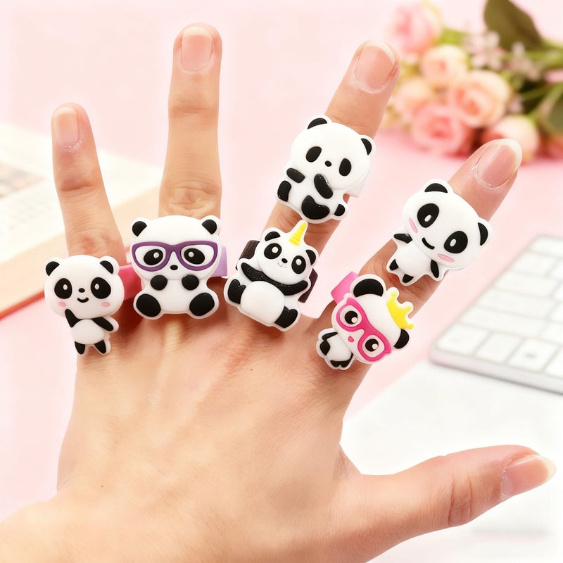 15 Pcs Panda Rubber Rings Toys for Kids Party Favors Birthday Gifts Classroom Prizes - Image 5