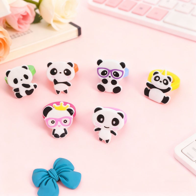 15 Pcs Panda Rubber Rings Toys for Kids Party Favors Birthday Gifts Classroom Prizes - Image 3