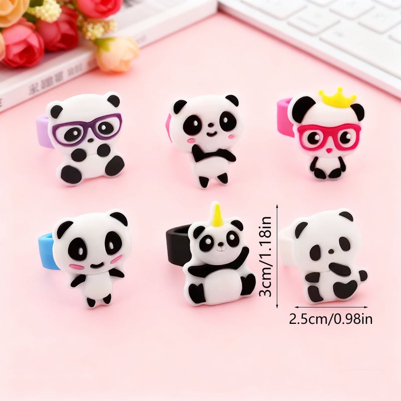 15 Pcs Panda Rubber Rings Toys for Kids Party Favors Birthday Gifts Classroom Prizes - Image 2