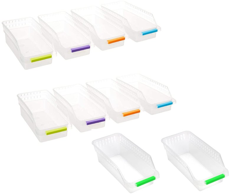Inditradition Plastic Stackable Refrigerator Food Storage Organizer , Transparent (25 cm x Width - 10 cm x Height - 8.5 cm ) - Pack of 10 - Image 1