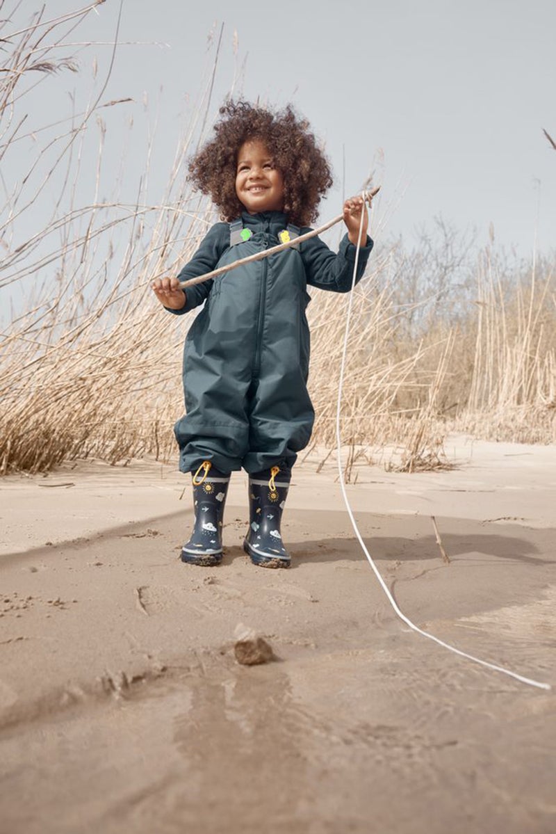 Tchibo Kids Boy Rubber Rain Boots, Navy Blue Combo - Image 2