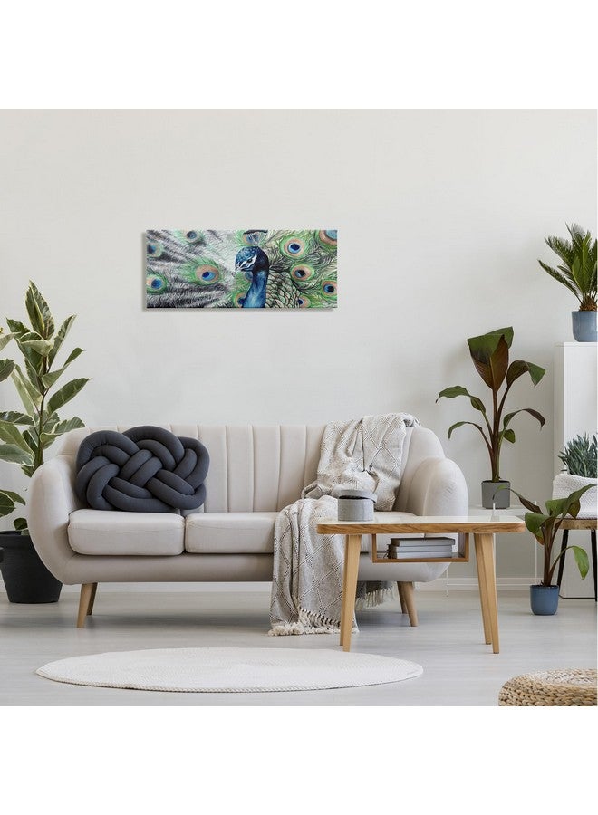 ستوبيل إنداستريز لوحة فنية جدارية من القماش الكتاني مرسومة بريش طاووس أنيق مقاس 13X30 متعددة الألوان - Image 2