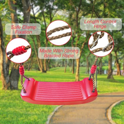 IFOYO Tree Swing Seat Swing Set Accessories for Kids Outdoor Indoor Playground Red - Image 5