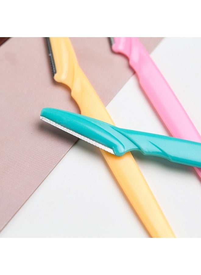 Three-Piece Mini Eyebrow Razor Set, Blue, Yellow and Pink, Facial Epilator, Eyebrow Trimmer