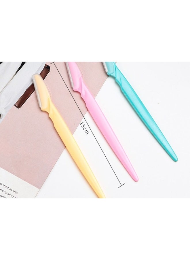 Three-Piece Mini Eyebrow Razor Set, Blue, Yellow and Pink, Facial Epilator, Eyebrow Trimmer