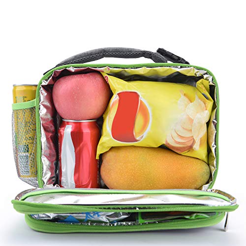 Amersun Lunch Box for Men - Sturdy Insulated Lunch Bag with 2 Pockets & Padded Liner Keep Food Warm Cold for Long Time,Water-resistant Thermal Lunch Cooler for Women Adult Travel Picnic Work,Grey - Image 2