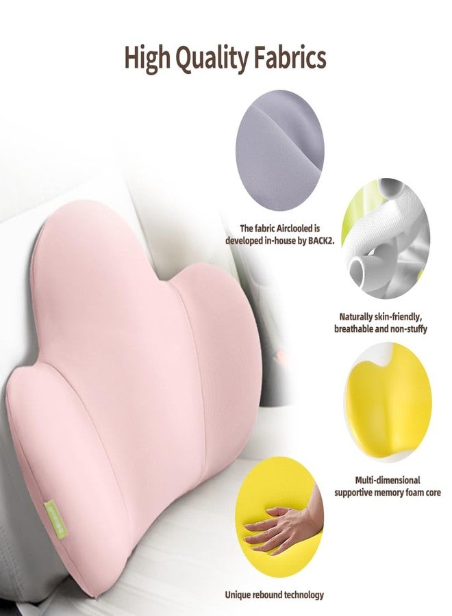 Back2 Lumbar Support Pillow for Office Chair, Car Back Support with Memory Foam, Support for Lower Back Pain Relief Lumbar Pillows, Ergonomic Back Cushion for Desk Chair, Sofa, Bed, Car Seat (Pink) - Image 4