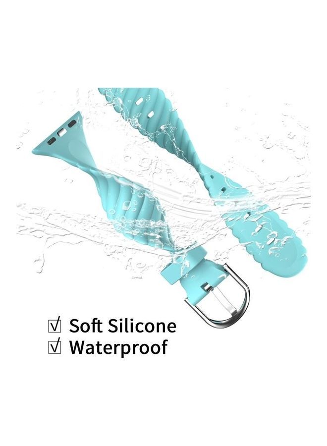 NIBEMINENT Replacement Watchband For Apple Watch Series 7 45mm/6 & SE 5 4 44mm/3 2 1 42mm Blue - Image 3