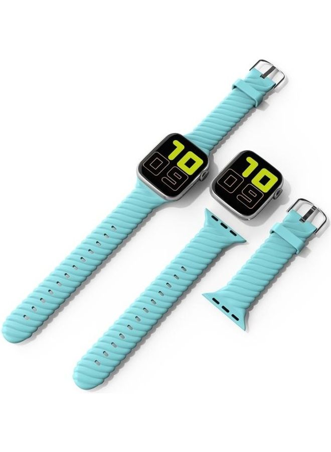 NIBEMINENT Replacement Watchband For Apple Watch Series 7 45mm/6 & SE 5 4 44mm/3 2 1 42mm Blue - Image 5