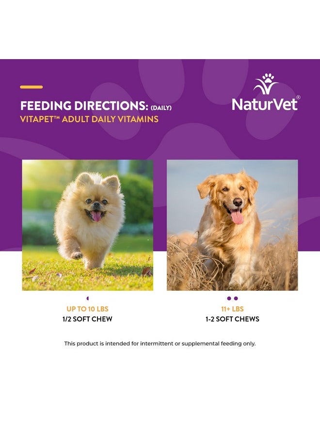 NaturVet - NaturVet VitaPet Adult Daily Vitamins Plus Breath Aid for Adult Dogs, 60 ct Soft Chews, Made in The USA with Globally Source Ingredients - Image 1