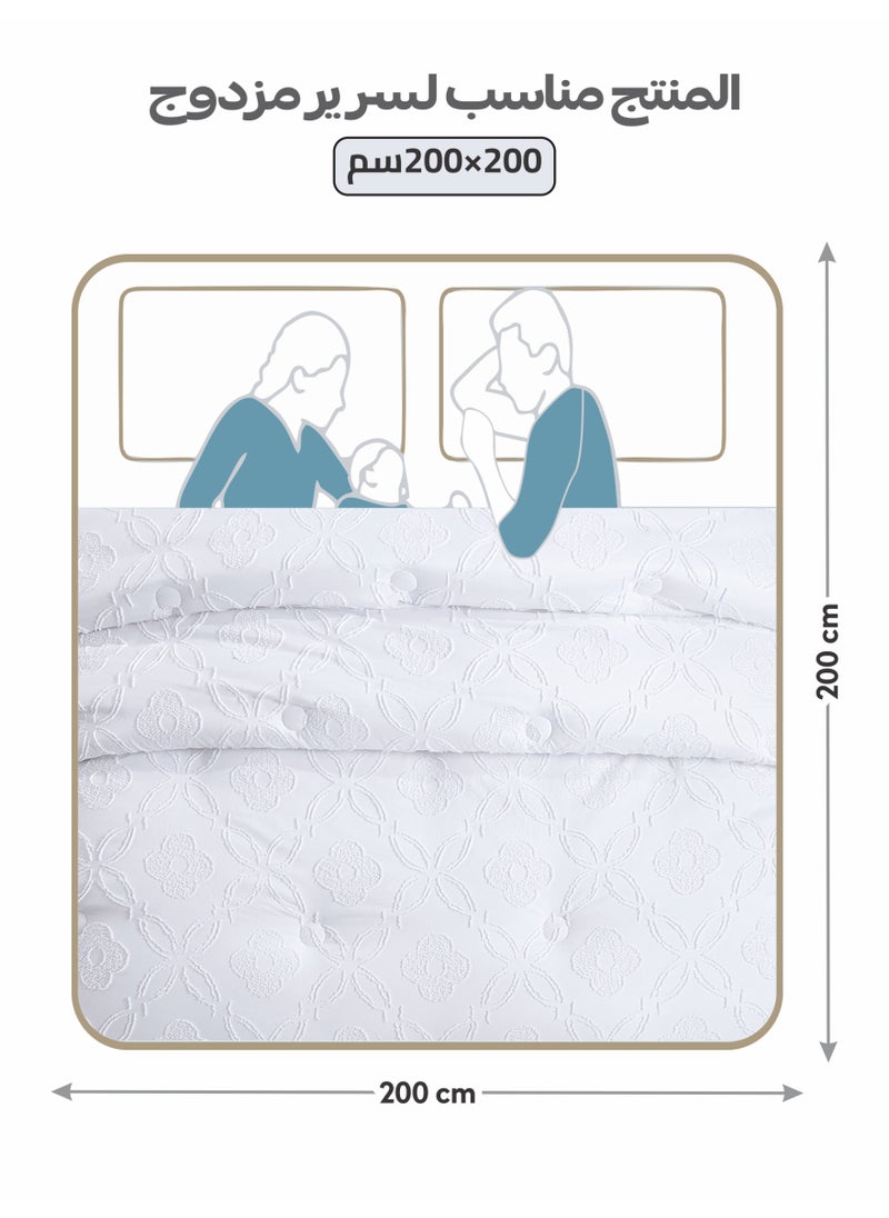 Donetella Bedding Comforter Set King Size, 6-Pcs Bed Set Fits 260x240 Cms -Tufted Embroidery Set-All Season- 350 GSM Brushed Microfiber (طقم مفرش سرير فندقي)  - Image 2