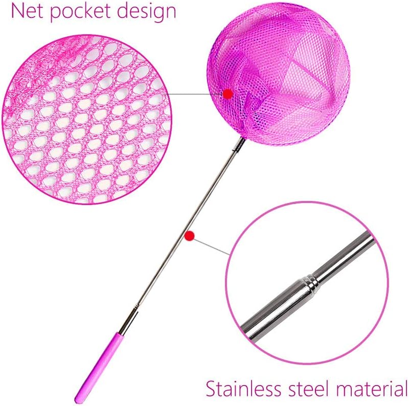 TSYAN Telescopic Butterfly Net, Perfect for Catching Bugs Insect Small Fish,Outdoor Tools Colorful Extendable up to 34" for Kids (6Pack) - Image 3