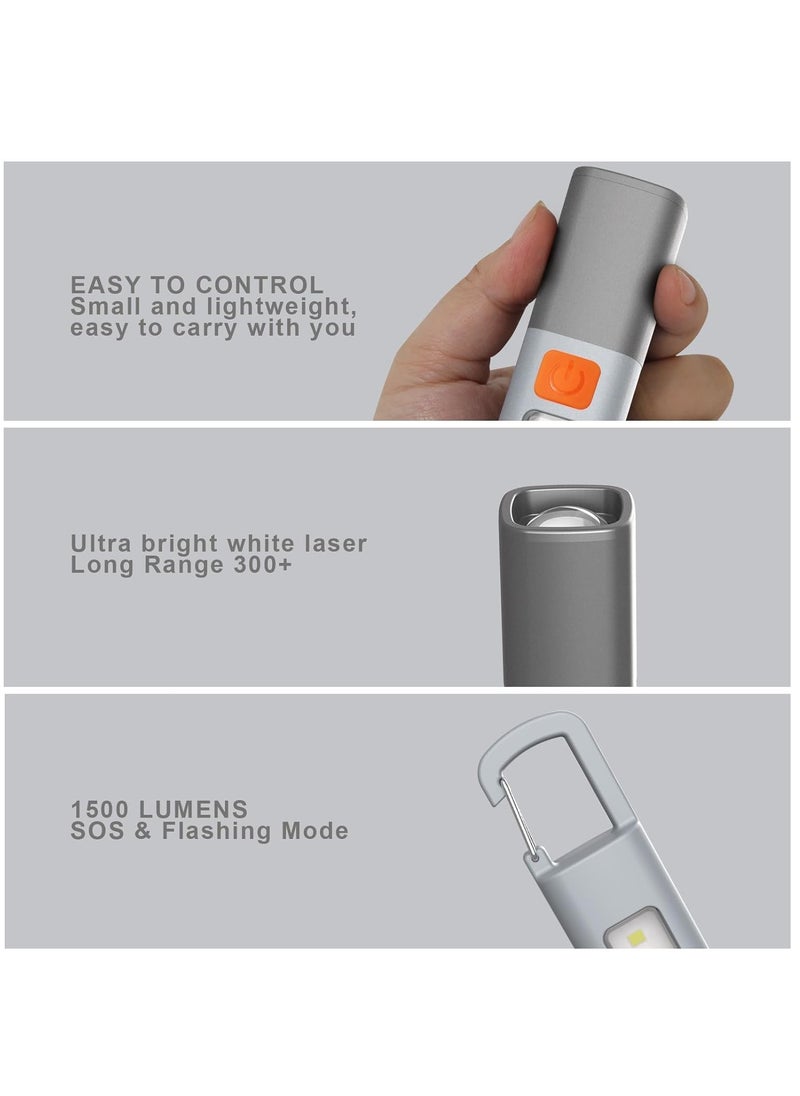 SYOSI LED Rechargeable Flashlight, 100000 High Lumens, Zoomable USB Rechargeable Flashlight, 3 Modes with COB Work Light, Small Flashlight for Camping, Emergency Flashlight, 2 Pack  - Image 5