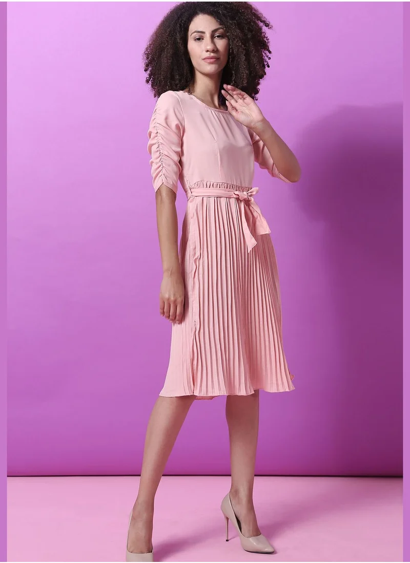 Campus Sutra Pleated Midi Dress