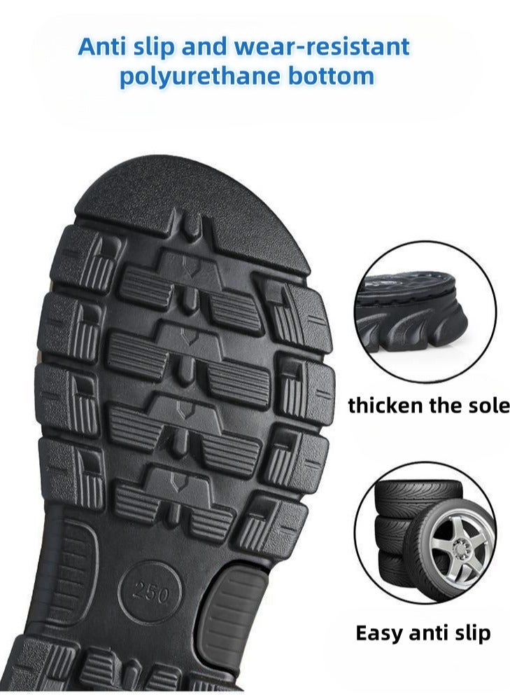 الرجال عادية مفتوحة تو صندل المياه تنفس عدم الانزلاق صنادل شاطئ أحذية رياضية بركة الشريحة قابل للتعديل حذاء مسطح مع حزام الظهر - Image 2