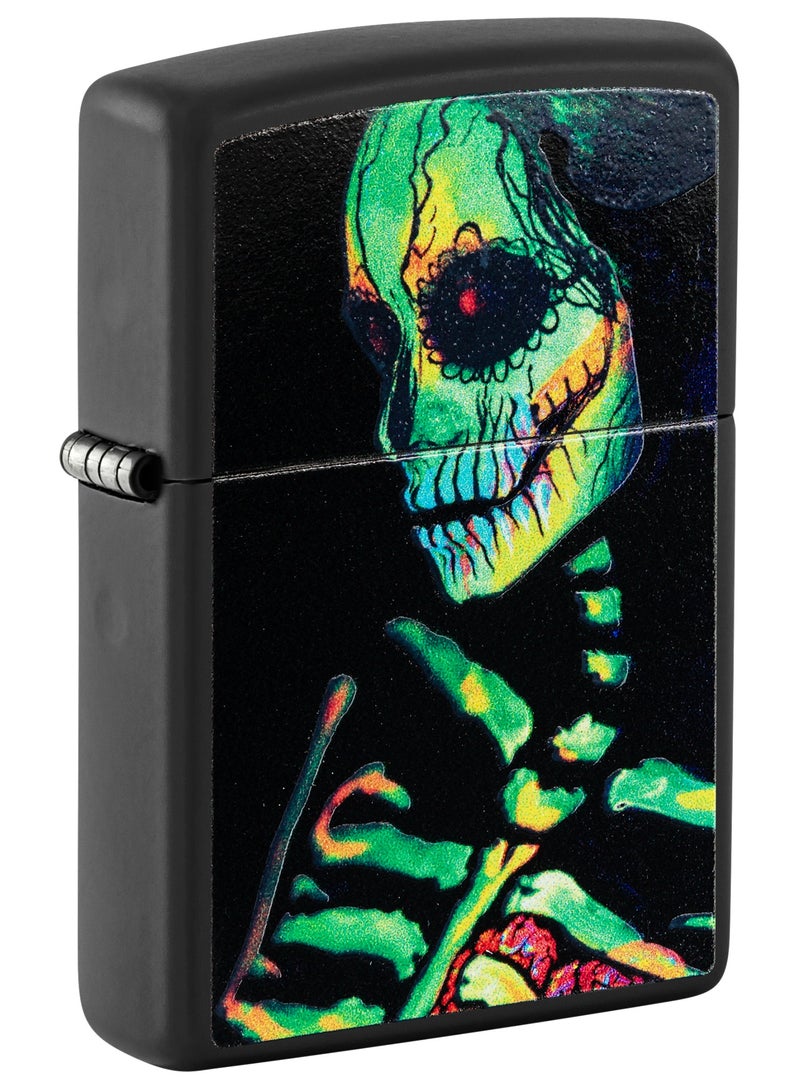 Zippo 48761 218 Sugar Skeleton Design Black Matte Windproof Lighter - Image 1