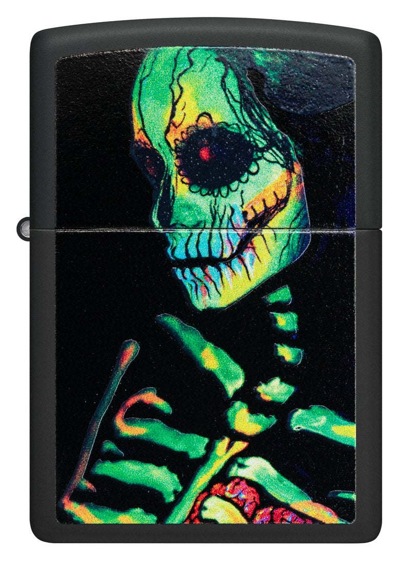 Zippo 48761 218 Sugar Skeleton Design Black Matte Windproof Lighter - Image 2
