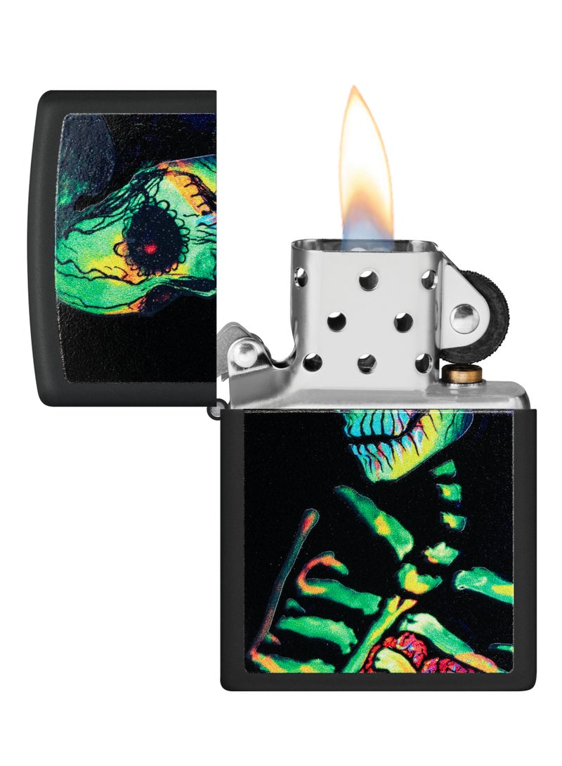 Zippo 48761 218 Sugar Skeleton Design Black Matte Windproof Lighter - Image 3