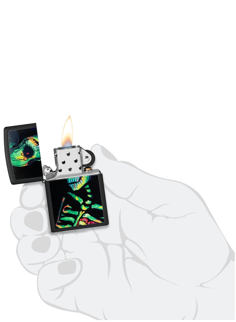 Zippo 48761 218 Sugar Skeleton Design Black Matte Windproof Lighter - Image 5