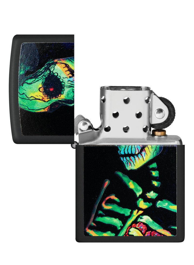 Zippo 48761 218 Sugar Skeleton Design Black Matte Windproof Lighter - Image 4