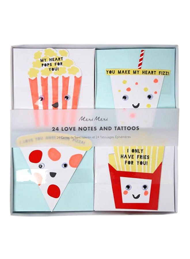 NIBEMINENT 4-Piece Fun Food Tattoos And Love Notes - Image 1