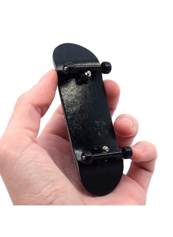 Teak Tuning 32mm Pro Fingerboard Complete - Fully Assembled with Pro Level Components - Pro Shaped Wooden Deck (32x97mm), UltraSpin Bearing Wheels, Prodigy Gen2 Trucks - All Blacks - Image 1