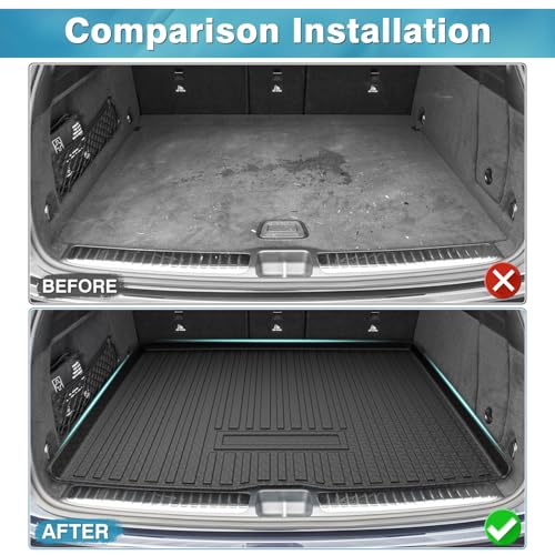 Mixsuper Custom Fit Cargo Liner for Mercedes-Benz GLE Class 2020-2025, All Weather Cargo Mat for Mercedes Benz GLE SUV 5 Passenger, Trunk Mat Anti-Slip Rear Trunk Liner Black - Image 3