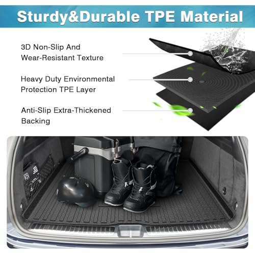 Mixsuper Custom Fit Cargo Liner for Mercedes-Benz GLE Class 2020-2025, All Weather Cargo Mat for Mercedes Benz GLE SUV 5 Passenger, Trunk Mat Anti-Slip Rear Trunk Liner Black - Image 4