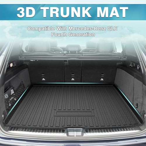 Mixsuper Custom Fit Cargo Liner for Mercedes-Benz GLE Class 2020-2025, All Weather Cargo Mat for Mercedes Benz GLE SUV 5 Passenger, Trunk Mat Anti-Slip Rear Trunk Liner Black - Image 2