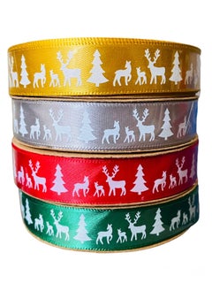 FIESTA 4 Rolls  Multicolour Christmas Ribbons for Gift Wrapping  - Image 1